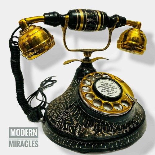 Vintage messing drehtelefon - vintage,