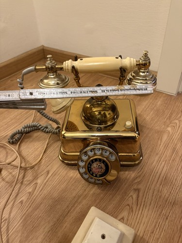Antik messing gold telefon - messing,